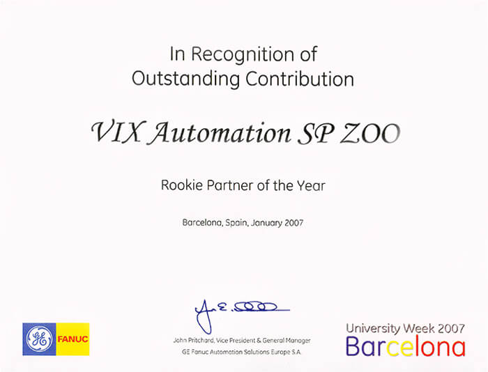 VIX Automation Rookie Partner of the Year